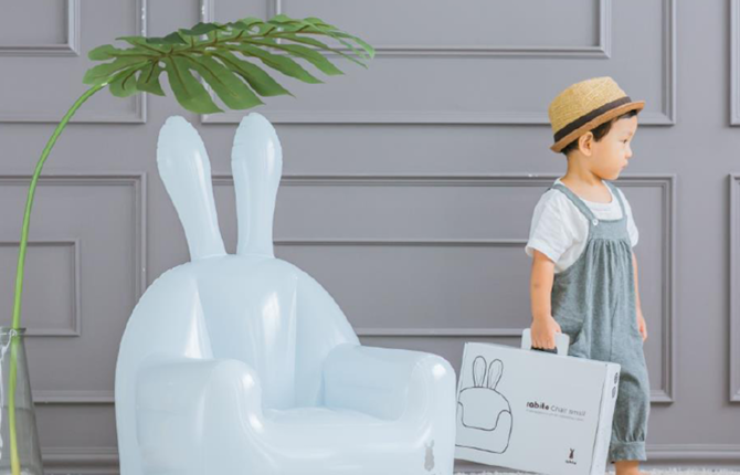 Rabbit-Shaped Inflatable Chair for Kids