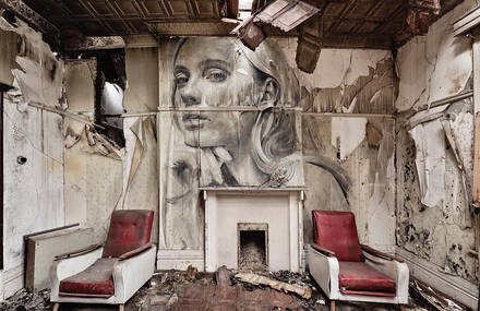 “Empty” Women Portraits in Abandoned Places by Rone