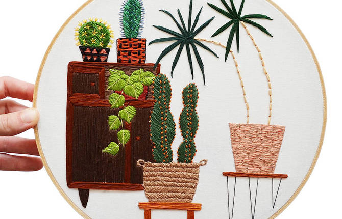 Plants and Daily Life Scenes Embroideries