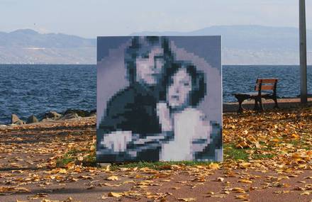 Pixelated Painted Portraits of Icons