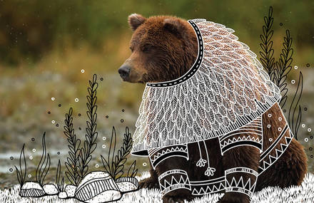 Wild Animals with Funny Drawings of Costumes