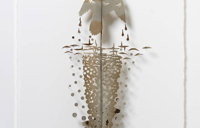 Whimsical Bird Sculptures Cut on Feathers