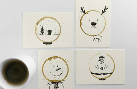 Coffee Stains Postcards for Christmas