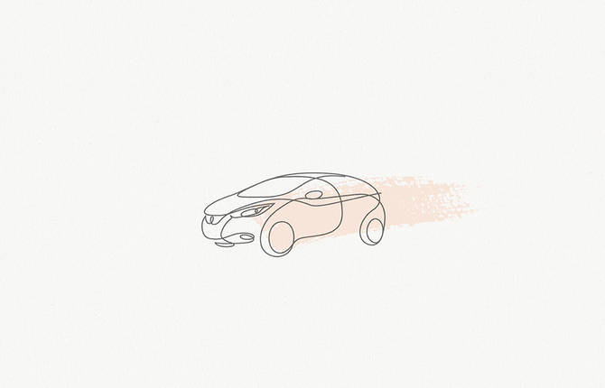 A New Nissan Micra Drawn in One Line