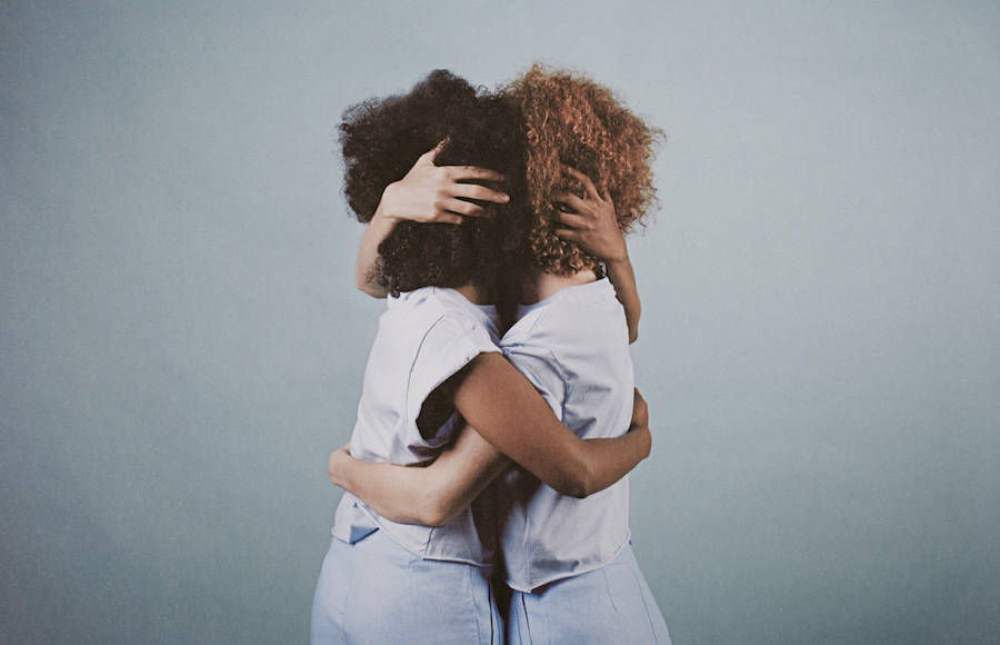 Conceptual Afro-haired Twins photographs by Alma Haser