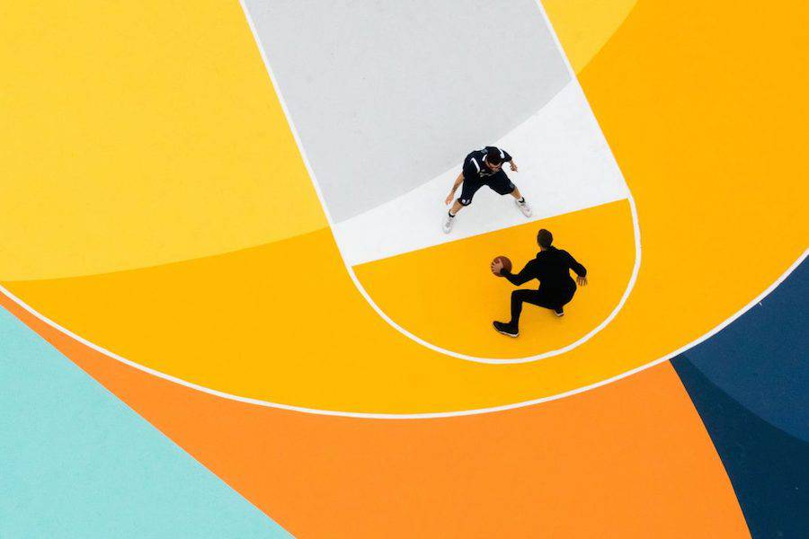 Superb Multicolored Basketball Court in Italy by GUE Media
