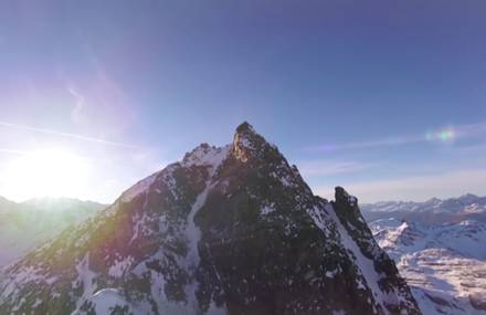 Amazing Drone Video Over a Mountain Chain in Switzerland