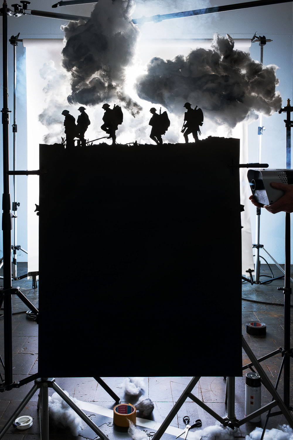 Making of „Five Soldiers Silhouette at the Battle of Broodseinde“ (by Ernest Brooks, 1917), 2013