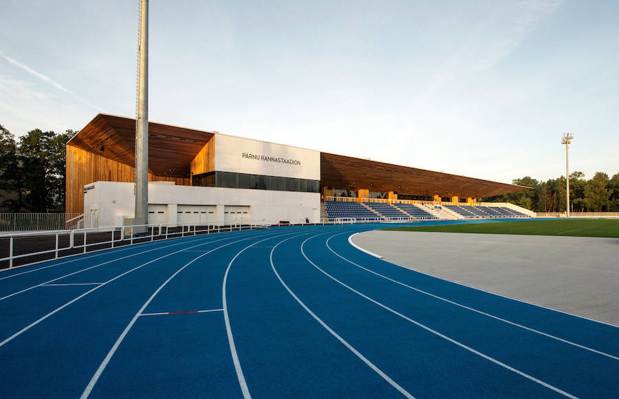 Graphic Stadium Renewal in Estonia by KAMP Arhitektid