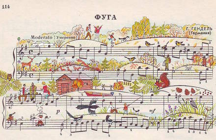 Tiny Illustrations on Russian Music Partitions