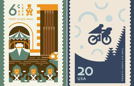Stamps Created with 80’s Pop Culture References
