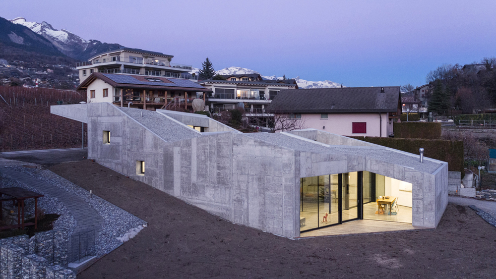 Beautiful Fortress-Like Concrete House in Switzerland