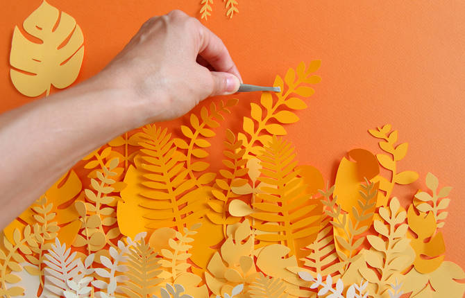 Behind the Scene of a Colorful Paper Art Creation