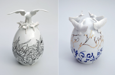 Beautiful Ceramic Easter Eggs by Juliette Clovis
