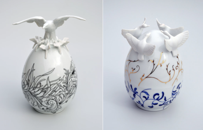 Beautiful Ceramic Easter Eggs by Juliette Clovis