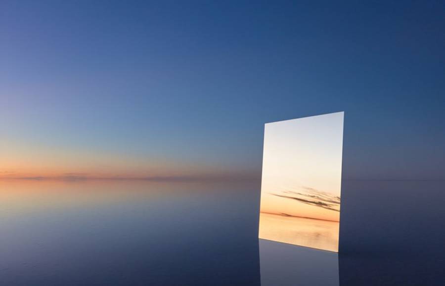 Poetic Pictures of Mirror Reflecting Horizon by Murray Frederick
