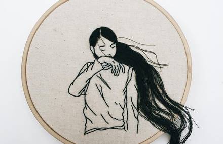 Fantastic Hairstyles Embroideries by Sheena Liam