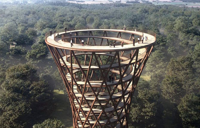 Impressive New Observation Tower in Camp Adventure in Danemark