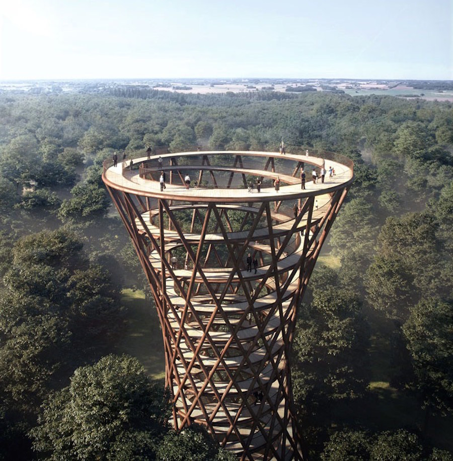 Impressive New Observation Tower in Camp Adventure in Danemark