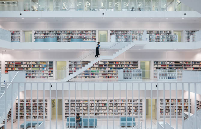 Peaceful Library in Stuttgart by Skander Khlif