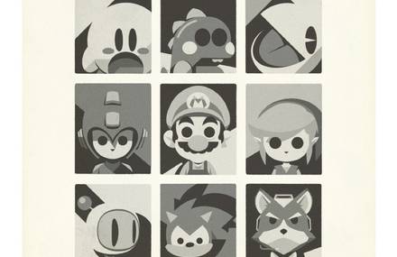 Minimalist Print of Heroes & Vilains in Video Games