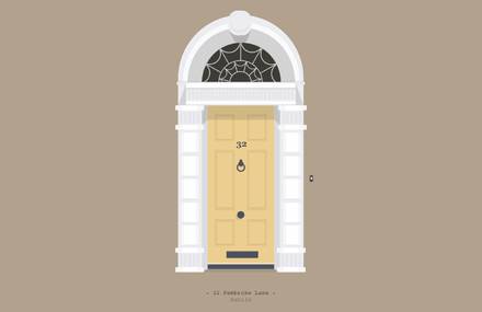 Colorful Doors of Dublin Illustrations
