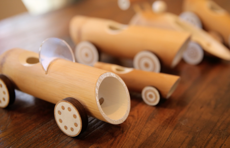 Cute Little Cars Toys Made of Bamboo