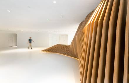 Sculptural Wood Staircase In LVMH Office by Ora Ito