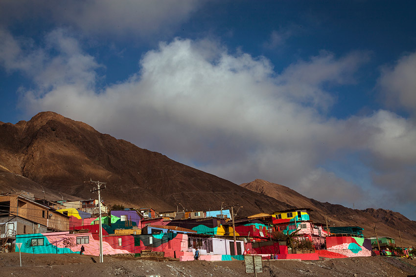 Brightly Colored Neighborhood in Chile