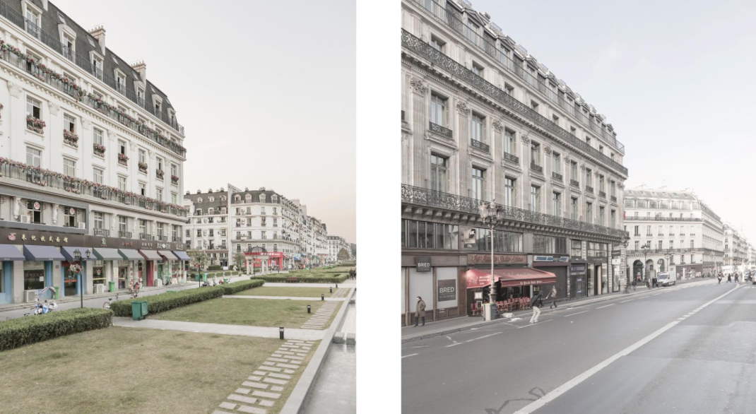 Revealer Snapshots of Paris and Its Chinese Replica, Tianducheng