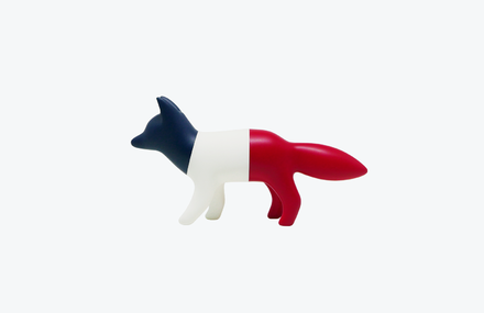 Cute Tricolor Fox Toy Collectible by Superfiction x Maison Kitsuné