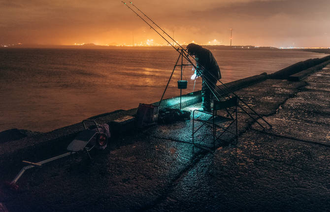 Long Exposure Images of Night Fishing in the Netherlands