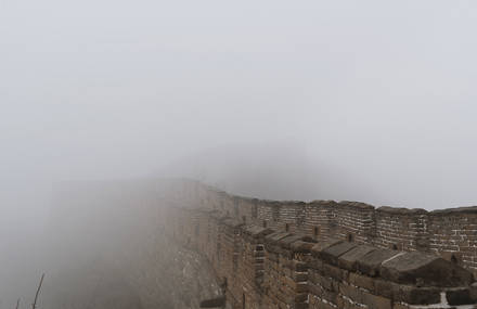 Foggy Walk On the Great Wall of China