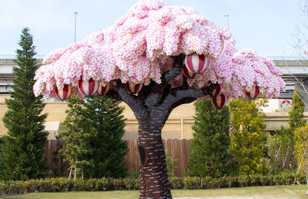 A Gigantic Cherry Tree in Lego in Japan