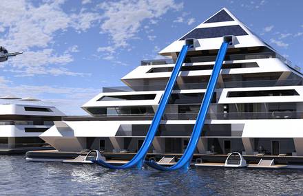 A Floating City in the Shape of a Pyramid