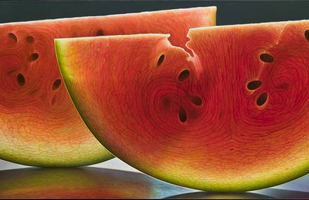 Hyperrealistic Portraits of Sliced Fruits