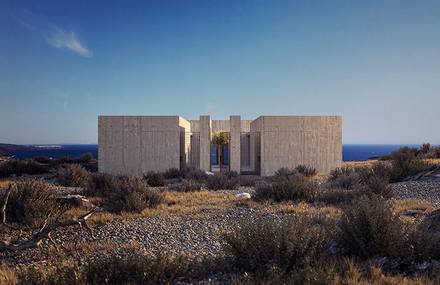 Brutalist Architecture at the Top of Santorini