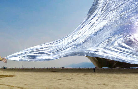 Gigantic Project with NASA Blankets at Burning Man Festival