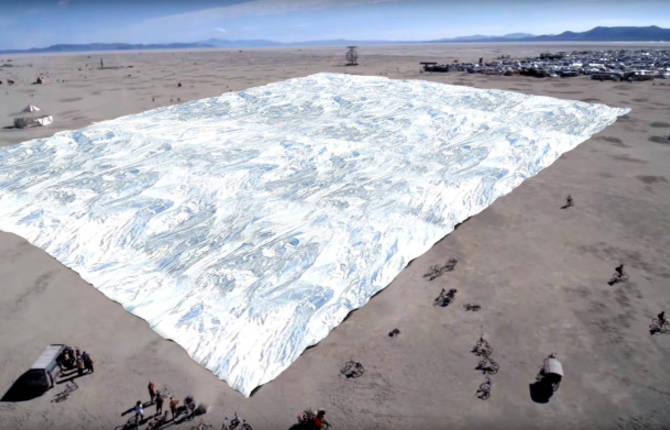 Gigantic Project with NASA Blankets at Burning Man Festival
