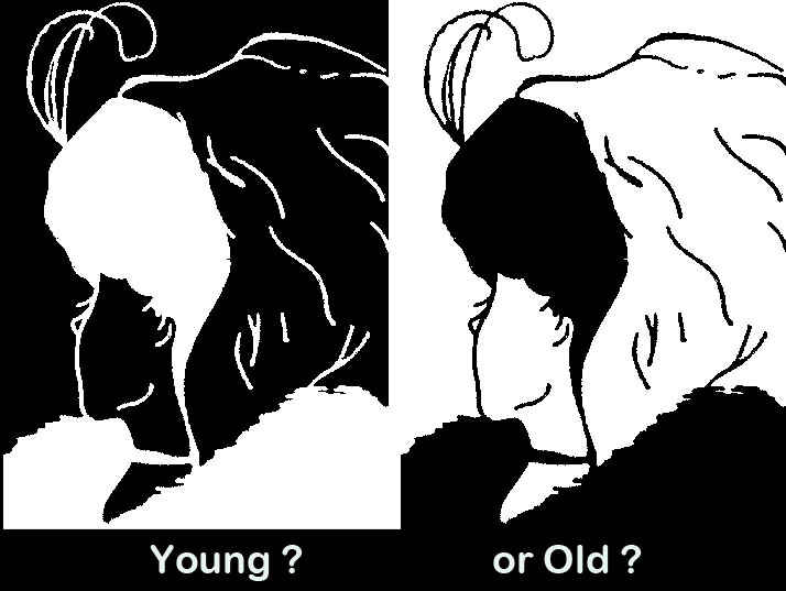 Young woman old woman