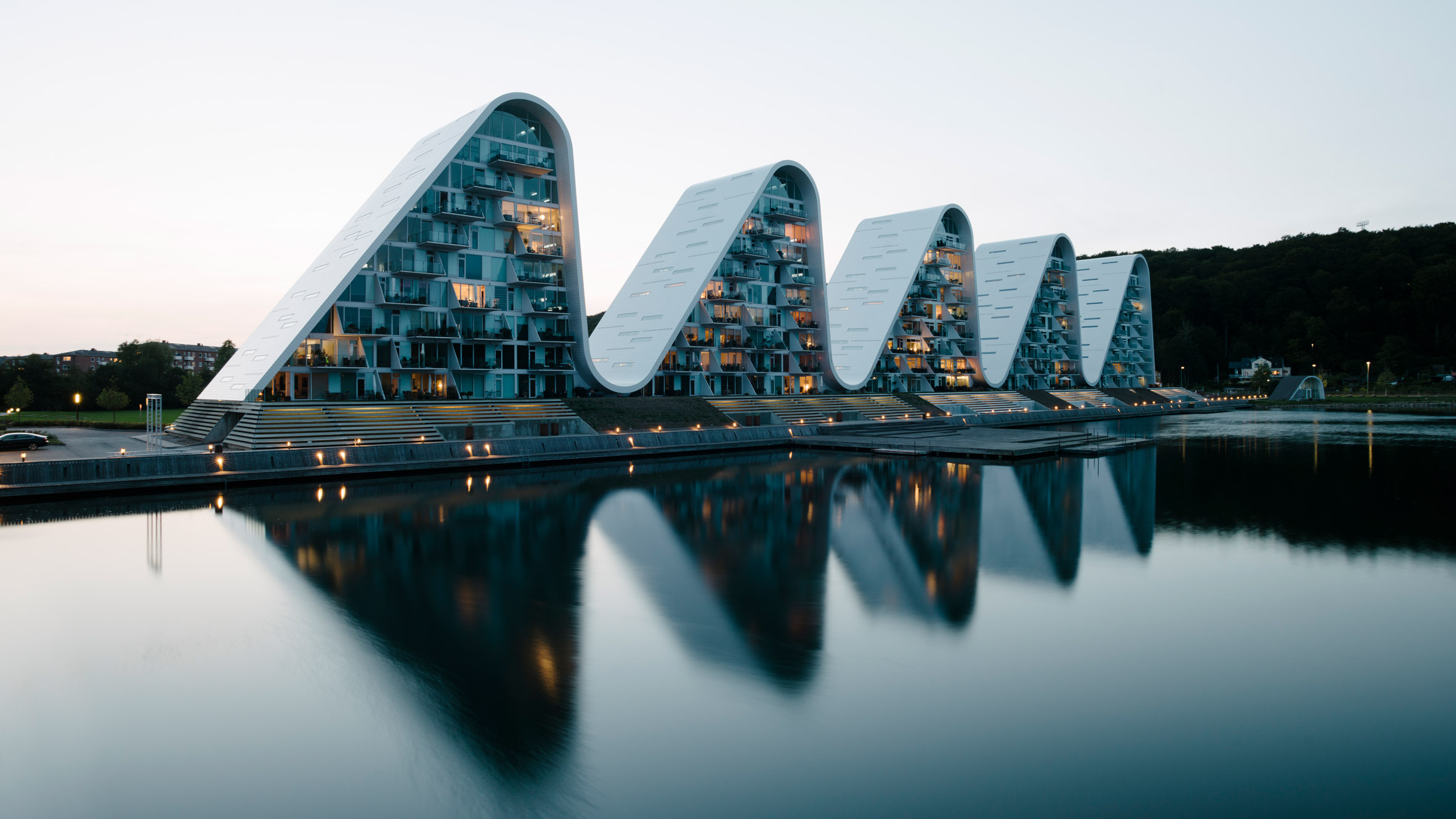 Amazing Views from these Wave-Shaped Apartment Buildings in Denmark