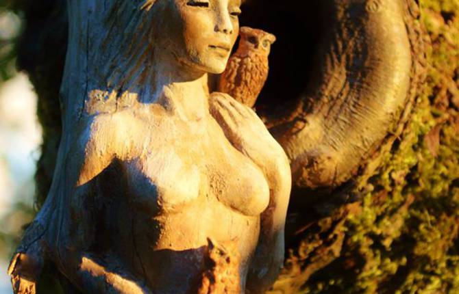 Fantastic Figures Carved on Driftwood