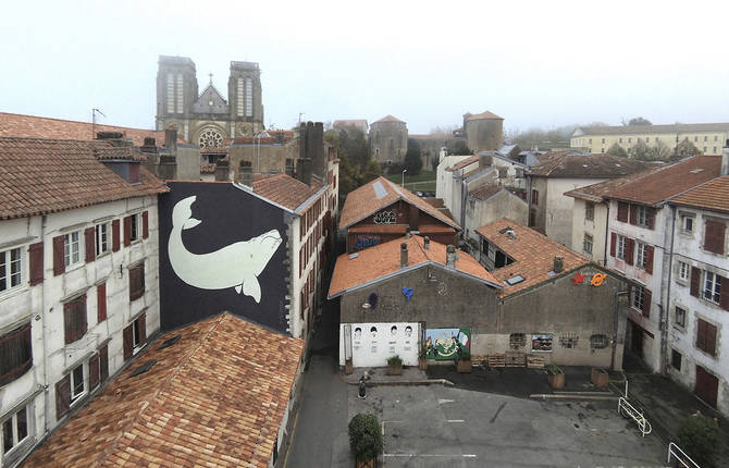 A Fluorescent Murales of a Giant Whale