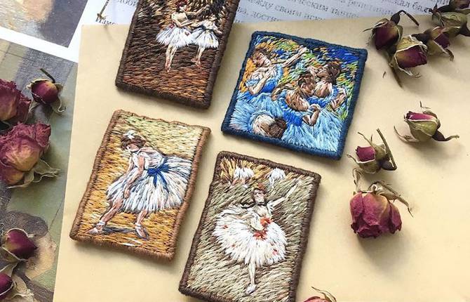 Classic Paintings on Little Embroideries