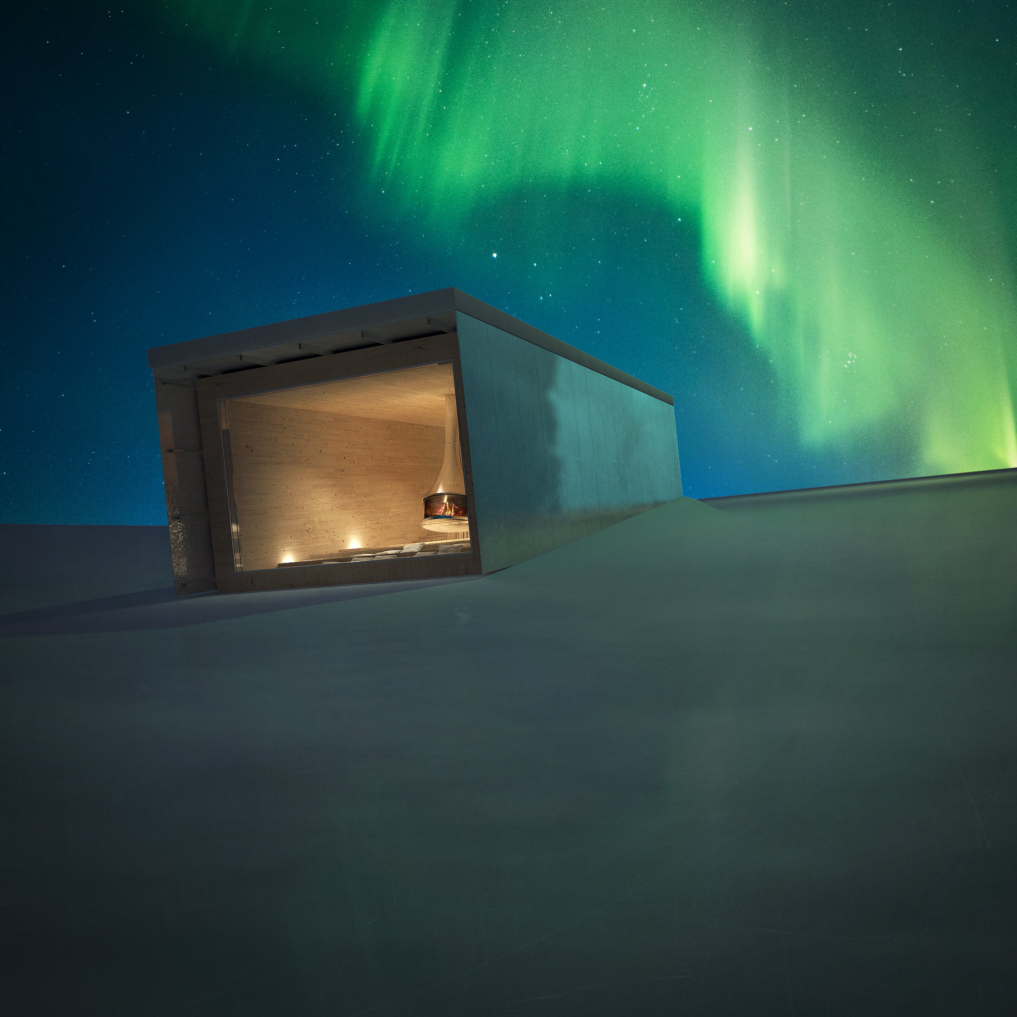 An Amazing and Imaginary Shelter Isolated in Mountain