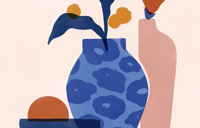 Minimalist Compositions with Colorful Patterns