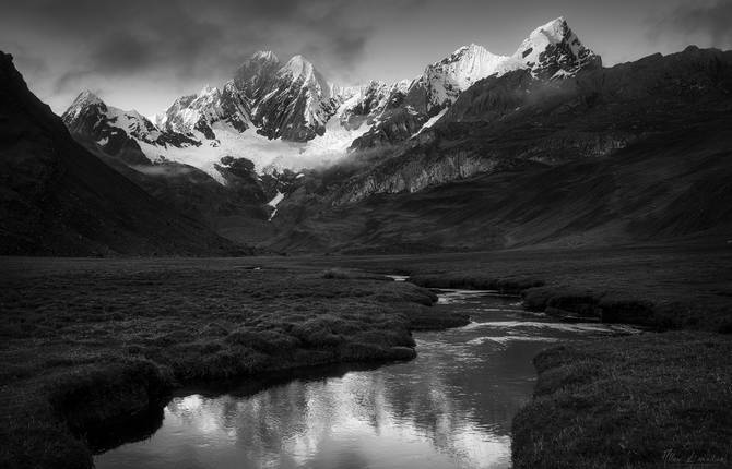 Majestic Mountains of Peru in Monochrome
