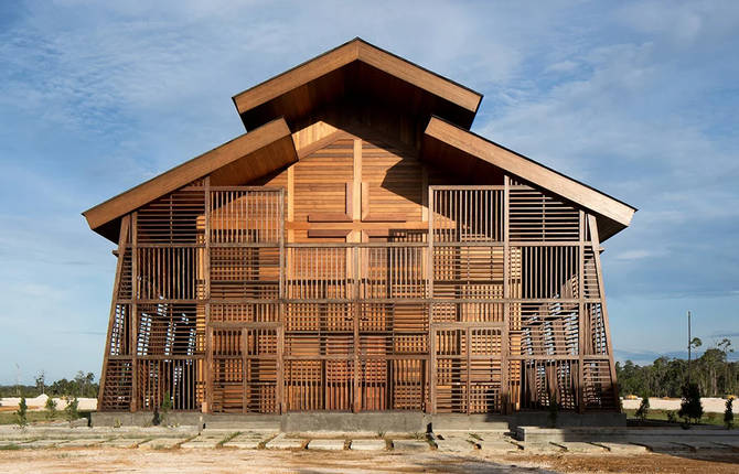 Recycled Wood Church in Indonesia