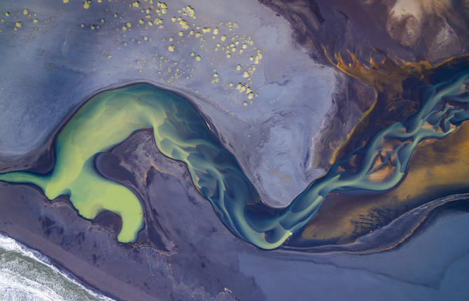 Aerial Pictures of Iceland Glacial Rivers