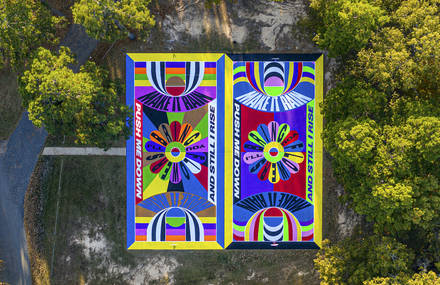 Colorful Street Art on Basketball Court